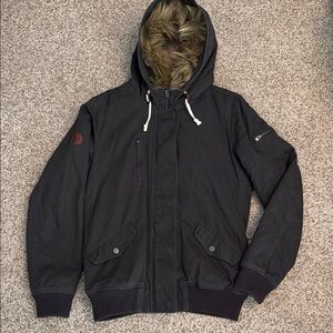 Roxy Grey Hooded Bomber Jacket Sherpa Lining *New✨. Size: L